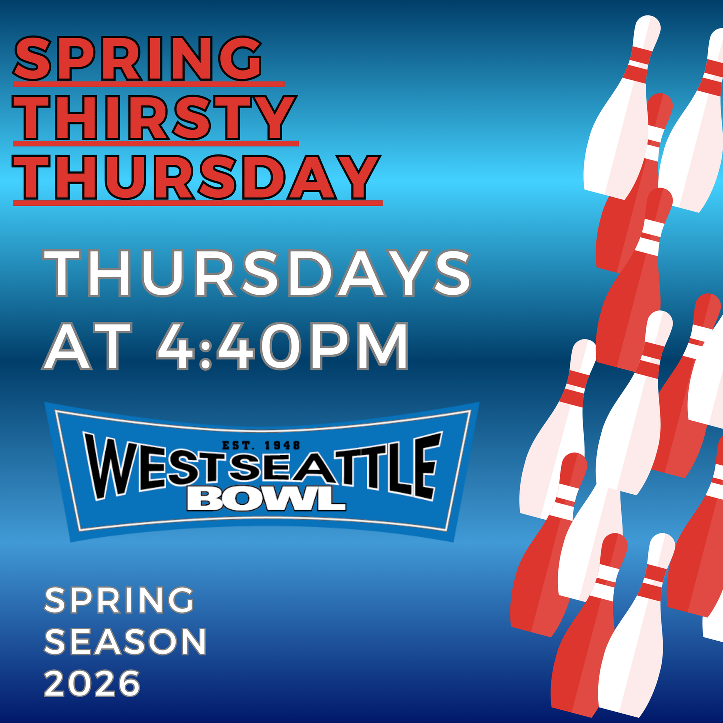 Thirsty Thursdays League - Thursdays at 4:40pm - Spring/Summer 2026
