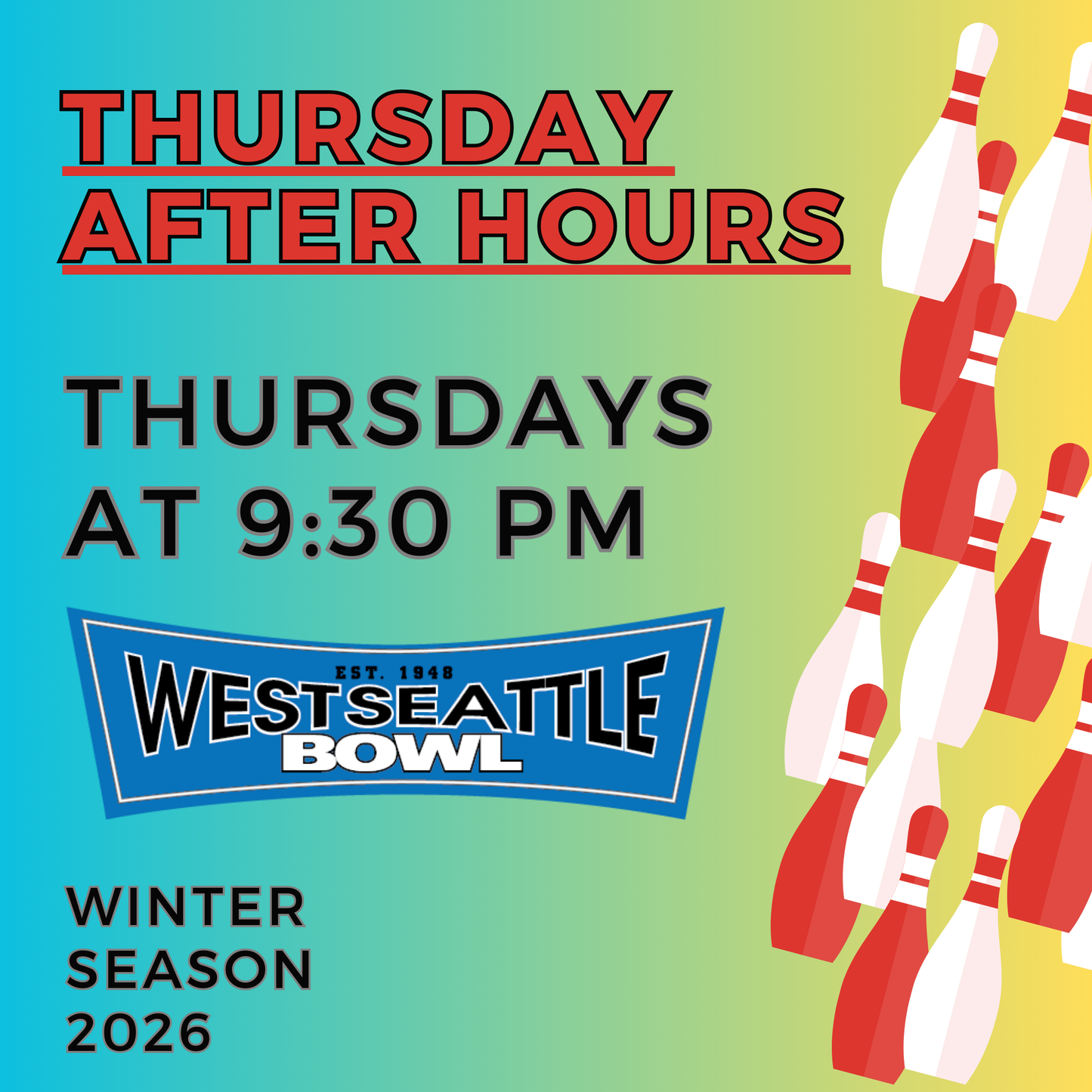 Thursday After Hours League - Thursdays at 9:30pm - Jan-Apr 2026