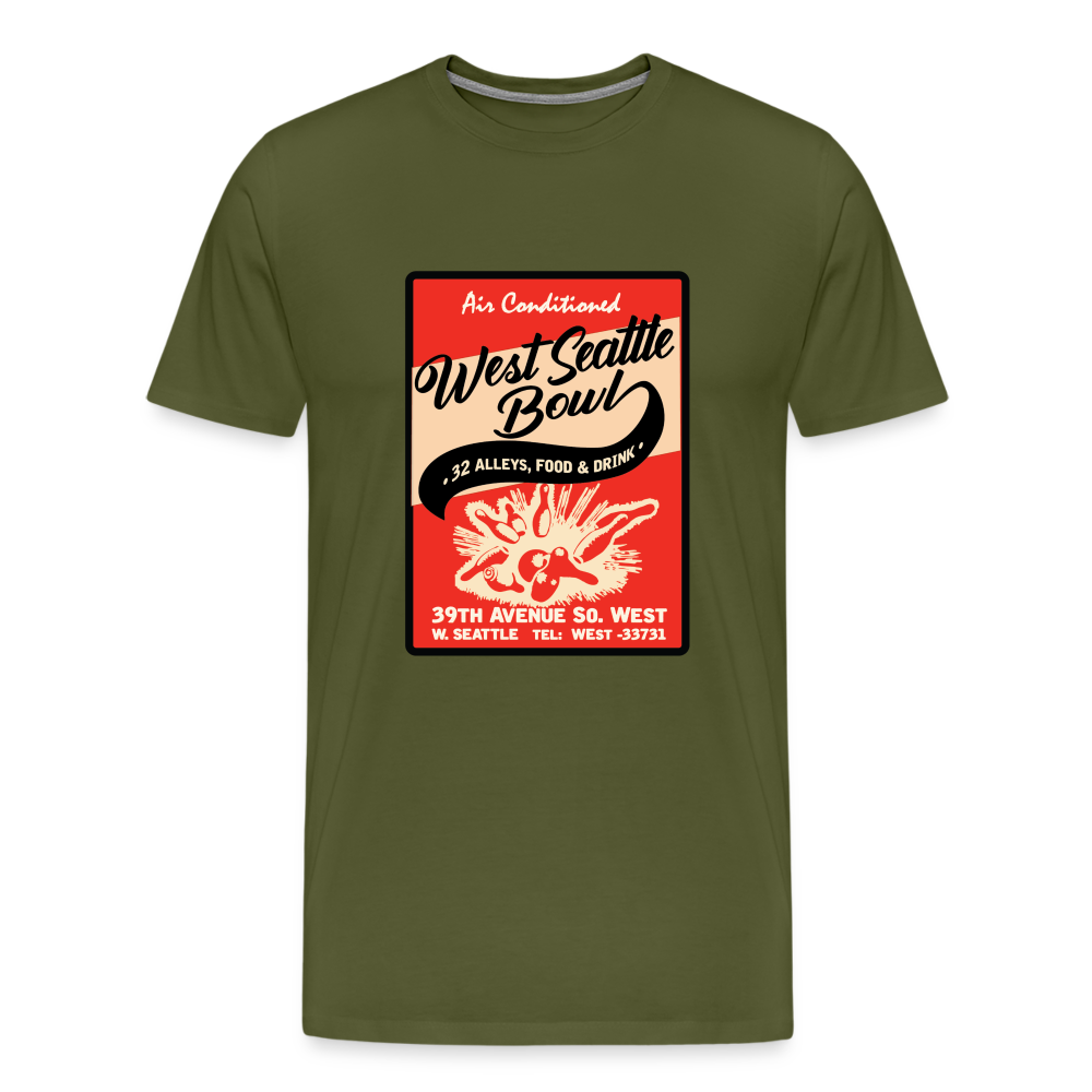 Old School Bowling T-shirt - olive green